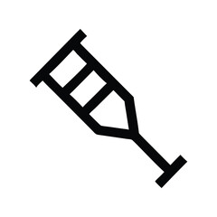 Crutch icon vector illustration. Classic medical symbol for mobility, support, rehabilitation, healthcare, injury, accessibility, or recovery design