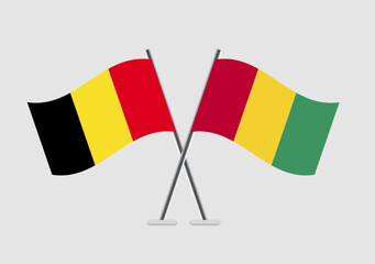 Belgium and Guinea vector flags artwork with cultural context