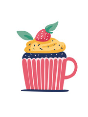 vibrant breakfast in a pink cup