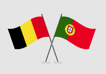 Belgium and Portugal vector flags artwork in official harmony layout