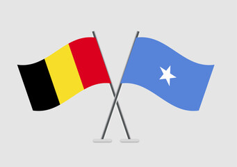 Belgium and Somalia vector flags digital graphic for partnership