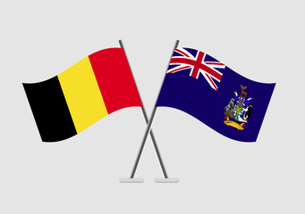 Belgium and South Georgia and the South Sandwitch Island vector flags graphic for civic engagement