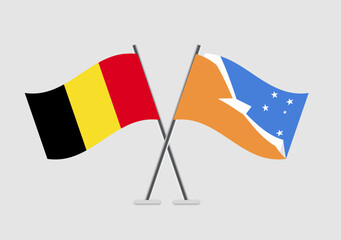 Belgium and Tierra del Fuego Province - Argentina vector flags in national vector frame