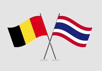 Belgium and Thailand  vector flags for cultural identity visuals