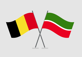 Belgium and Tatarstan vector flags depicted in formal pairing