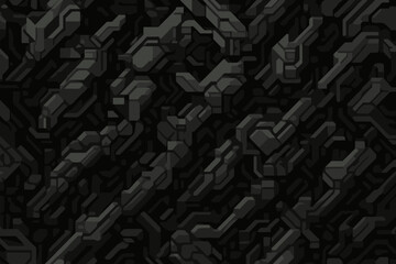 Abstract geometric design featuring dark tones and intricate shapes, showcasing a modern art aesthetic