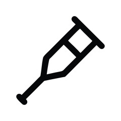 Medical Crutch Icon Vector for Disability and Healthcare Design Art