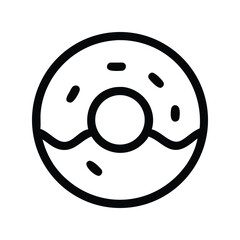 Donut Icon Vector for Bakery and Dessert Design Illustration