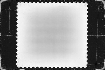 Vintage Postage Stamp Overlay Texture Grunge Black and White Design Element