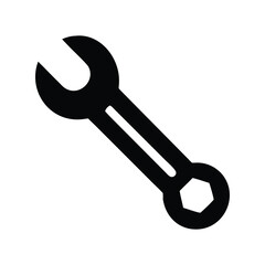 Wrench icon vector illustration. Classic tool symbol for repair, mechanic work, fixing, construction, DIY, engineering, or maintenance design