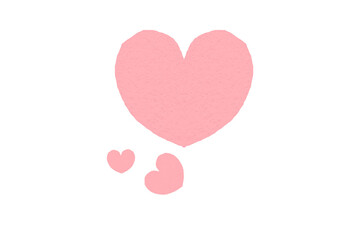 Pink paper heart shape isolated on transparent background. Valentine's Day. Red heart with shadow. Love. Illustration.