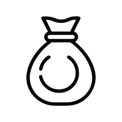 Money bag icon vector illustration. Classic financial symbol for wealth, savings, banking, investment, currency, security, or economy design