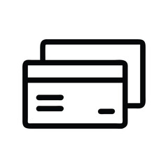 Credit card icon vector illustration. Classic financial symbol for banking, payment, money, e-commerce, transaction, digital finance, or commerce design