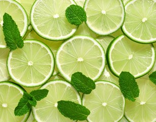 Fond mojito citron vert et menthe 