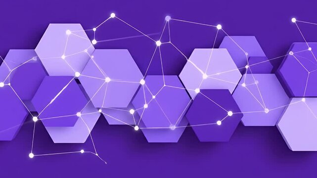 Abstract purple technology background with network connection