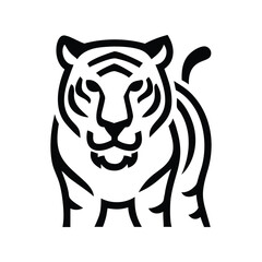 Tiger icon vector illustration. Classic wildlife symbol for strength, nature, predator, jungle, power, conservation, or animal design