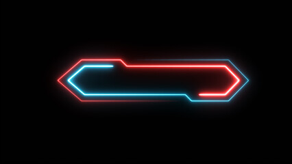 Neon colorful tittle bar, headline bar motion graphics isolated on black background