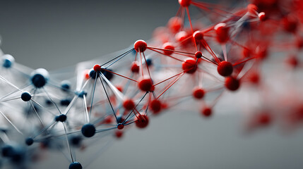 Chaotic abstract linear geometry with intersecting blue and red lines over clean white background in flat 2D style. Dynamic mathematical structure suitable for modern poster or creative layout design.