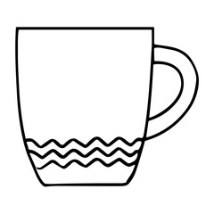 Coffee mug hand drawn