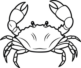 Classic Crab Icon for Seafood or Ocean Themes