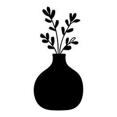 Flower in a vase silhouette