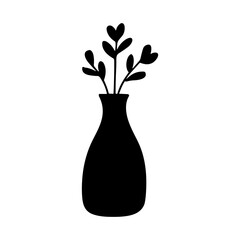 Flower in a vase silhouette
