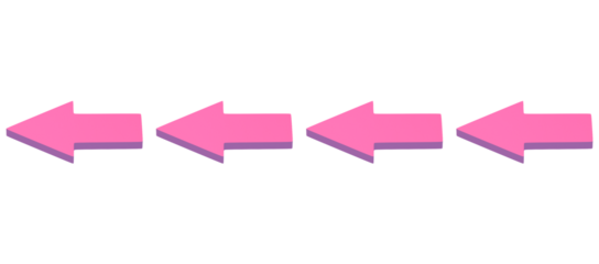 Continuous seamless pink arrows with blue shadows