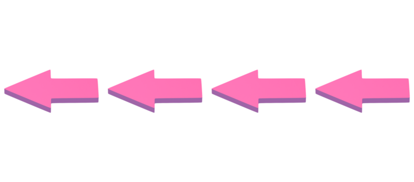 Continuous seamless pink arrows with blue shadows