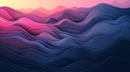 Abstract layered mountain landscape