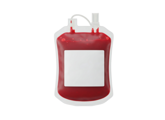 Blood bag donation medical supply isolated on transparent background