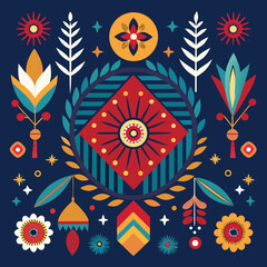 bohemian style vector graphics of patterns