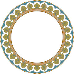 Golden round lace floral vector frame design for vintage greeting card invitation