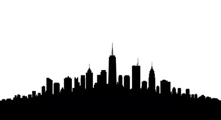Fototapeta premium Cityscape Silhouette of a Modern City