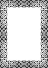 Antique golden ornate picture frame with a blank black and white image