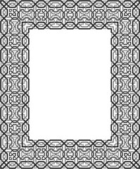 Gold ornate antique photo frame with black and white border and clipping path