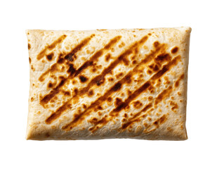 Fototapeta premium Delicious Griddle Tortilla: A tempting close-up of a freshly griddled tortilla, showcasing the beautiful texture and appealing grill marks