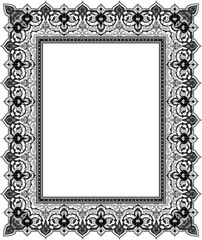 Ornamental Elegance: A beautifully ornate frame of an old school design. This image showcases intricate patterns and details, embodying timeless artistry and decorative charm.