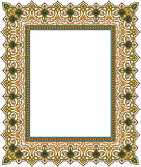 Ornate Frame with Floral Design: A beautifully crafted ornamental frame showcasing an exquisite floral design, adding a touch of elegance and artistic flair to any visual composition.