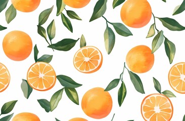 Watercolor Orange Fruit Illustration – Fresh Citrus Slice with Splash Effect