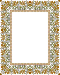 Ornate Frame: An intricate and detailed border showcases a captivating aesthetic with a rich tapestry of patterns, offering elegance for design and art projects.