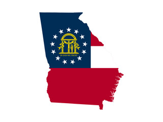 Georgia flag map