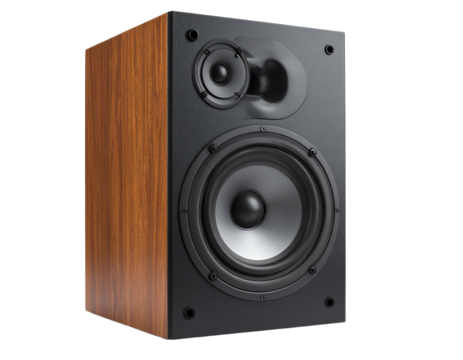 High-quality wooden speaker with clear sound.