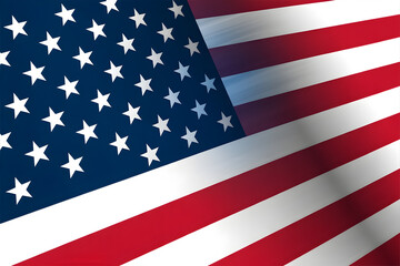 Waving American Flag Close-Up
