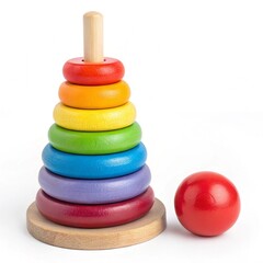 Rainbow Stacking Rings: Classic Wooden Toy for Early Childhood Development