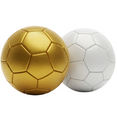 Fototapeta premium 黄金と白のサッカーボール 輝く質感 対照的な美しさ