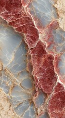 Beautifully patterned natural stone with red and blue hues showcasing intricate details and textures