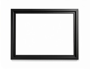 Modern Black Picture Frame Isolated on White Background for Mockups and Presentations