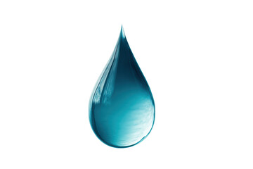 Crystal clear blue water droplet on black background, cut out