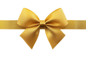 Elegant yellow bow tie with ribbon on black background, cut out