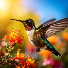 Fototapeta premium beautiful detailed image of a hummingbird, hummingbird,